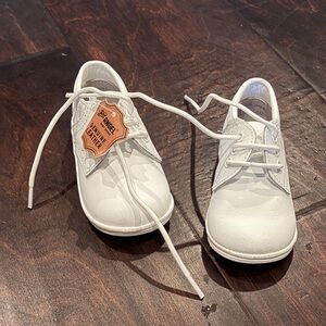 Angel Kids White Leather Oxford
